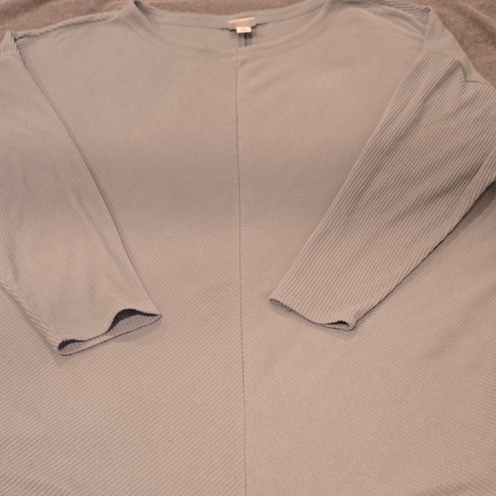 Ava & Viv Ribbed Top in Sage Green